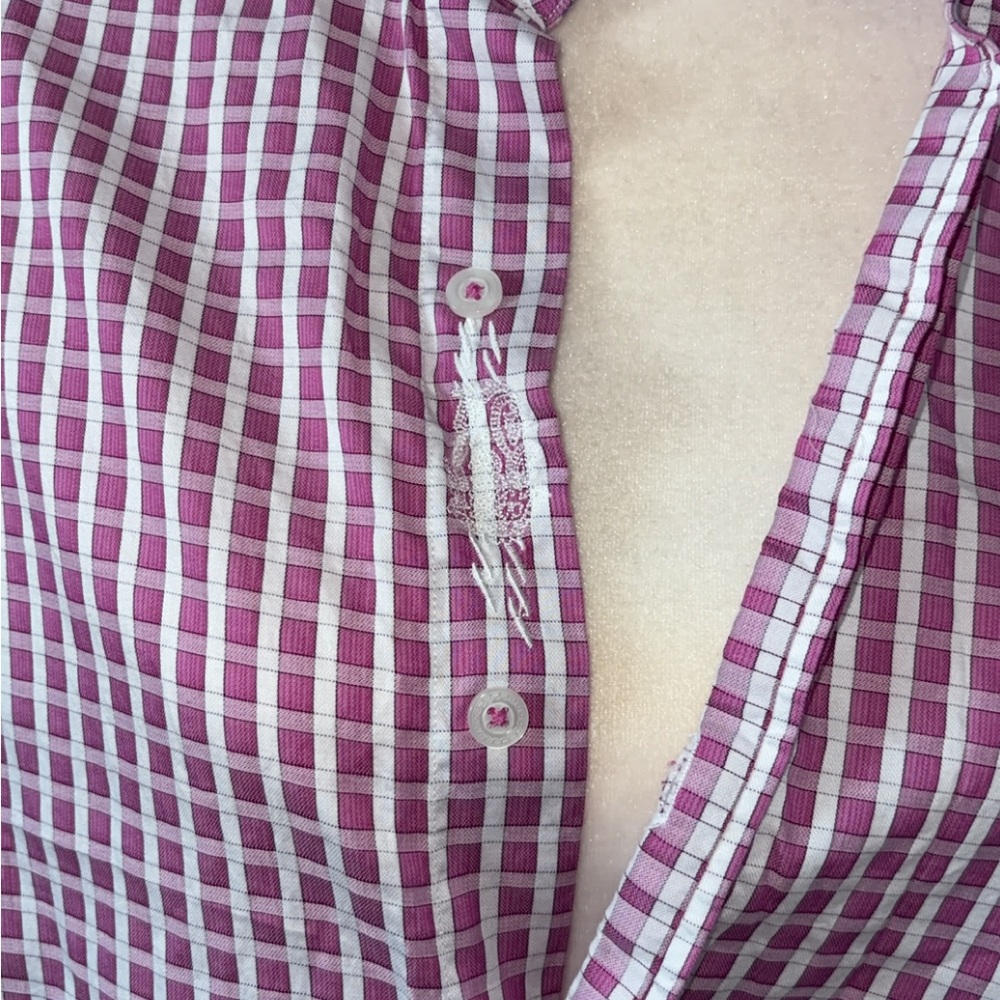 MENS Robert Graham Pink and White Checkered Button-Up Shirt - Picture 6 of 10